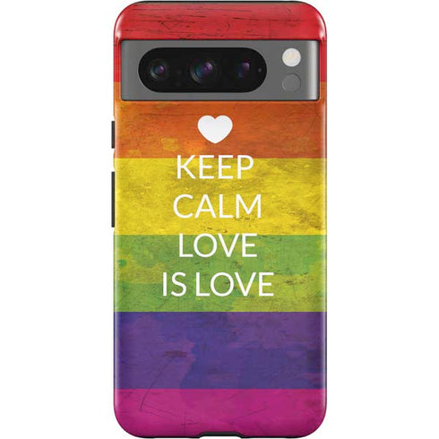 Keep Calm Love Is Love Google Pixel 8 Pro Impact Case